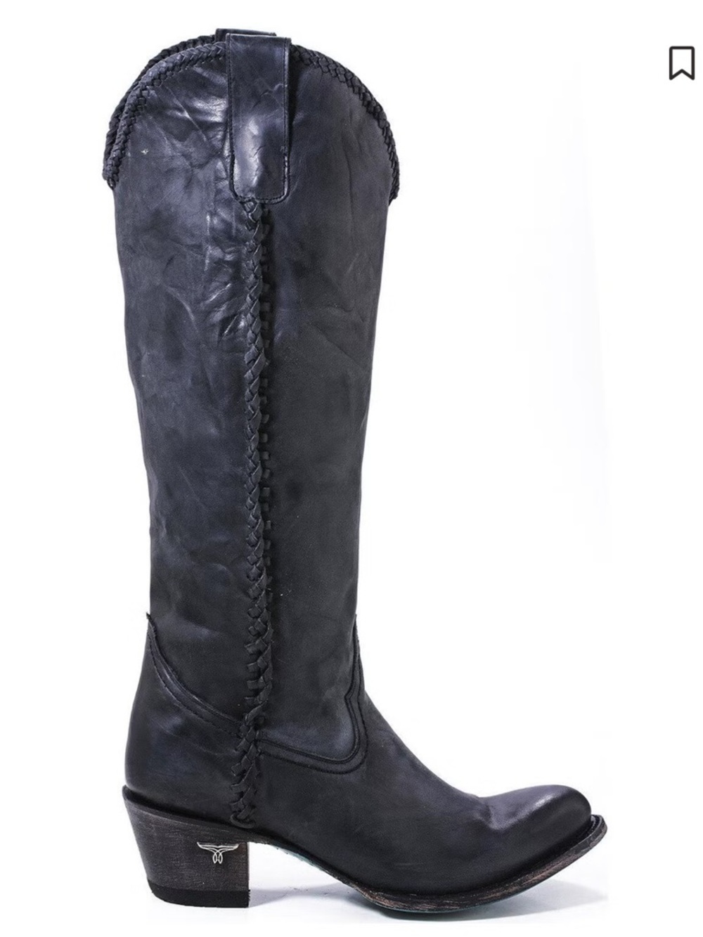 LANE WOMEN'S PLAIN JANE DISTRESSED
ROUND TOE WESTERN BOOTS in Black Size 6 - Picture 4 of 12